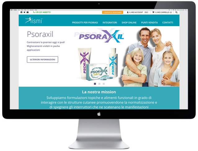 Homepage di sito web per casa farmaceutica
