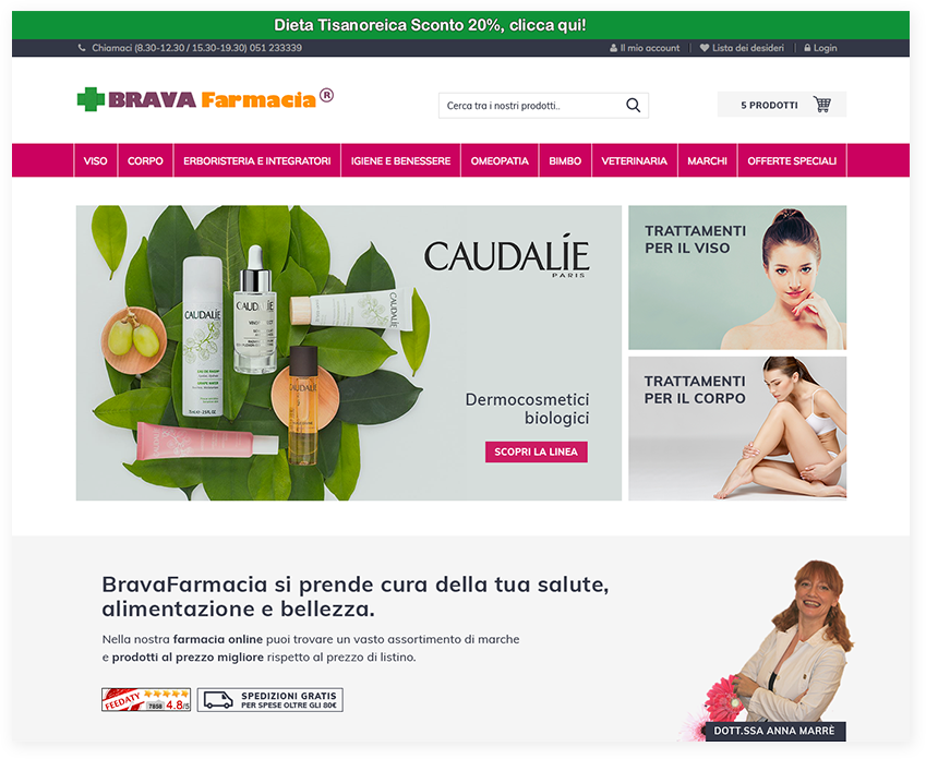 Ecommerce da desktop dopo del restyling