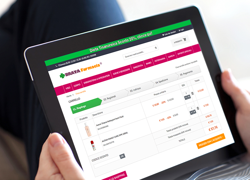 Restyling carrello checkout ecommerce