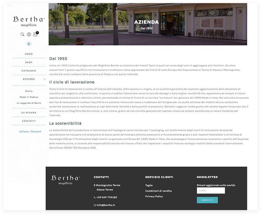Prima del Restyling e-commerce